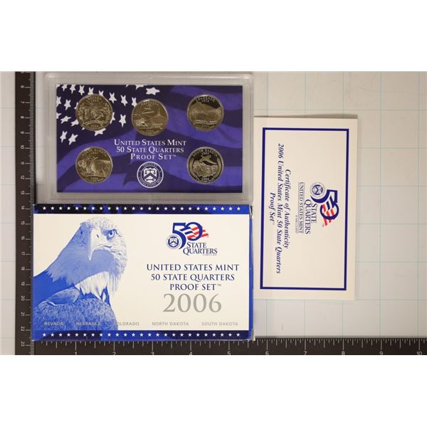 2006 US 50 STATE QUARTERS PROOF SET WITH BOX &