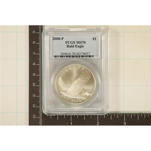 2008-P US BALD EAGLE SILVER DOLLAR PCGS MS70