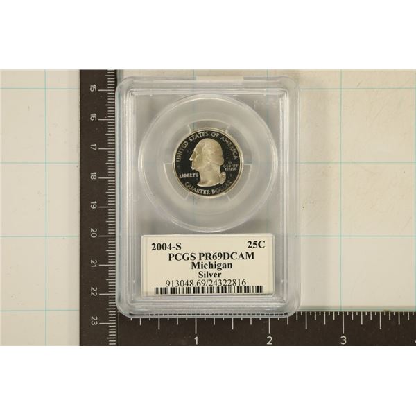 2004-S SILVER MICHIGAN QUARTER PCGS PR69 DCAM