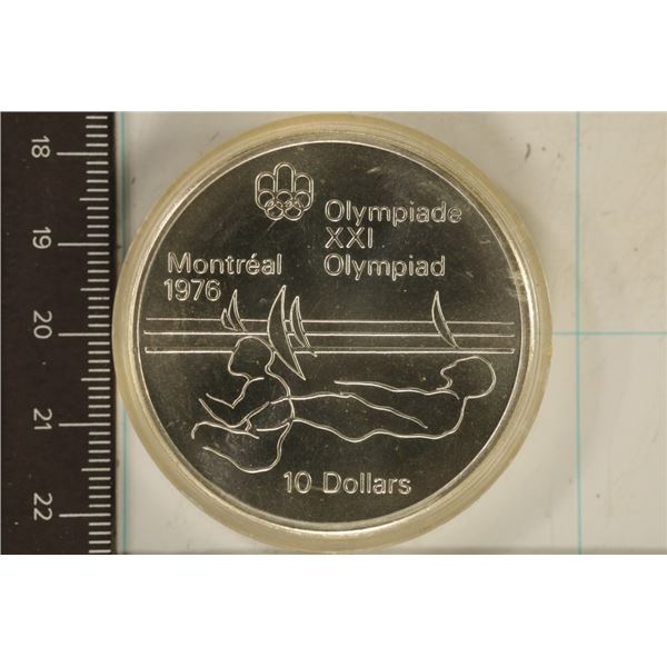 1975 CANADA $10 UNC OLYMPIC COIN 1.4453 OZ. ASW