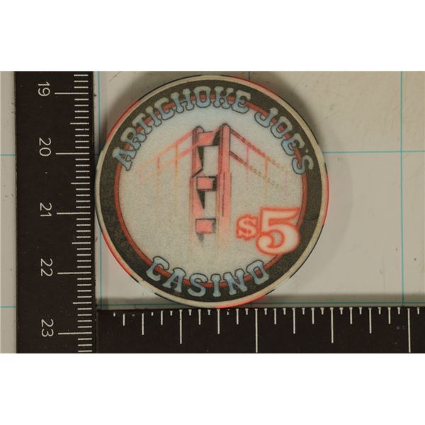 $5 ARTICHOKE JOE'S CASINO CHIP