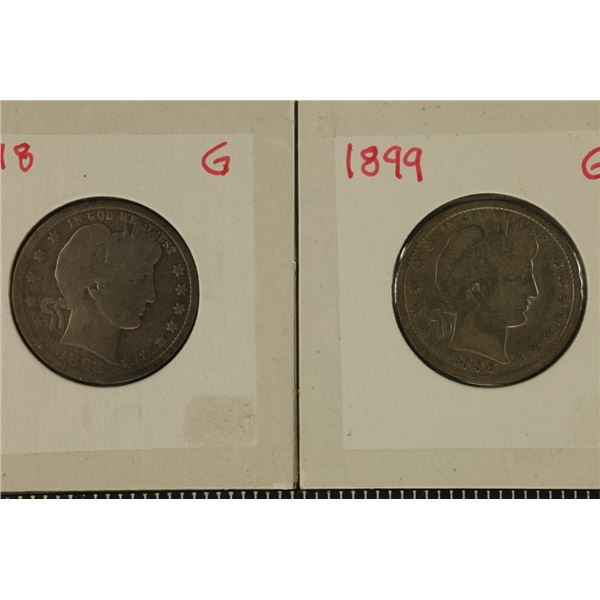 1898 & 1899 SILVER BARBER QUARTERS
