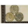 3-40% SILVER JOHN F. KENNEDY HALVES: 1967, 68 & 69