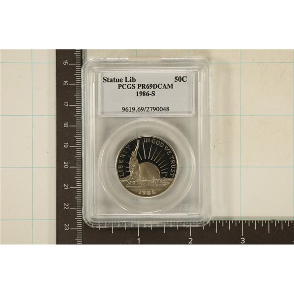 1986-S STATUE OF LIBERTY HALF DOLLAR PCGS PR69DCAM