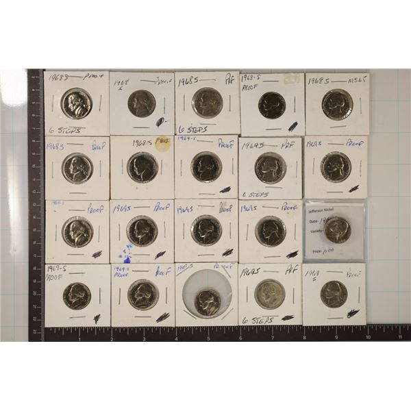 20-PROOF JEFFERSON NICKELS: 7-1968-S & 13-1969-S