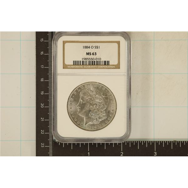 1884-O MORGAN SILVER DOLLAR NGC MS63