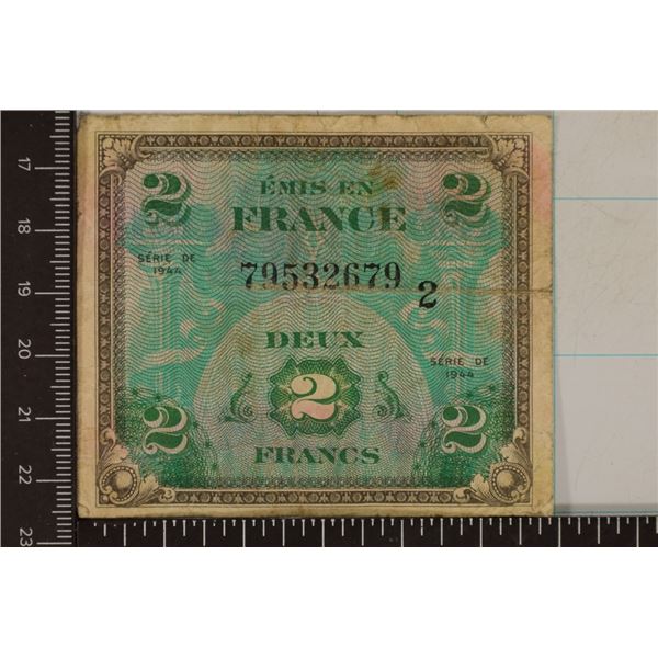 1944 FRANCE 2 FRANC MILITARY PAYMENT CERTIFICATE