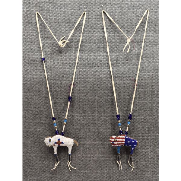 SIOUX BEADED BUFFALO FETISHES