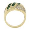 Image 8 : 18k Gold 1.65 ctw Square Step Cut Emerald w/ Diamond Domed Statement Band Ring