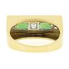 Image 7 : Unisex Vintage 18k Gold 1.10 ctw Baguette Tourmaline & Square Diamond Band Ring