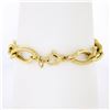 Image 2 : Estate 18k Yellow Gold 7" Polished Fancy Marquise Shaped Link Chain Bracelet