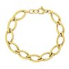 Image 4 : Estate 18k Yellow Gold 7" Polished Fancy Marquise Shaped Link Chain Bracelet