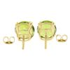 Image 2 : 14k Yellow Gold 4 ctw Round Brilliant Cut Dual Prong Green Peridot Stud Earrings