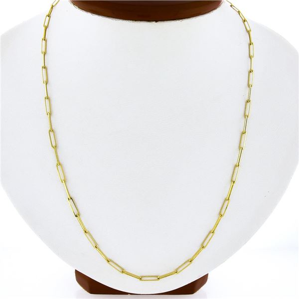 NEW 14k Yellow Gold 20" Polished Beveled Oval Paperclip Link Chain Necklace