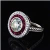 Image 1 : 3.18 ctw CENTER Diamond and 1.66 ctw Ruby 18K White Gold Ring (3.64 ctw Diamonds