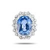 Image 1 : 6.99 ctw Blue Sapphire and 1.40 ctw Diamond 14K White Gold Ring (GIA CERTIFIED)