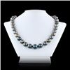 Image 1 : 11MM to 15MM Tahitian Cultured Pearl and 0.35 ctw Diamond 14K White Gold Necklac