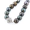 Image 2 : 11MM to 15MM Tahitian Cultured Pearl and 0.35 ctw Diamond 14K White Gold Necklac