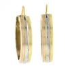 Image 1 : Classic Solid 18K Tri Color Gold 26.1mm Polished Grooved Oval Hoop Drop Earrings