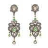 Image 2 : 1.44 ctw Emerald and 1.77 ctw Diamond 925 Silver Dangle Earrings