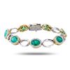 Image 1 : 11.72 ctw Emerald and 1.82 ctw Diamond 14K White and Yellow Gold Bracelet