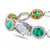 Image 2 : 11.72 ctw Emerald and 1.82 ctw Diamond 14K White and Yellow Gold Bracelet