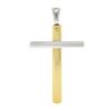 Image 1 : Estate Unisex Classic 18k Yellow & White Gold High Polished Large Cross Pendant