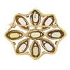 Image 3 : Vintage 14k Yellow Gold Oval Cabochon Opal Twisted Wire Open Brooch Pin Pendant