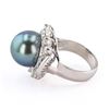 Image 2 : 14mm Tahitian Cultured Pearl and 1.80 ctw Diamond 18K White Gold Ring (GIA CERTI