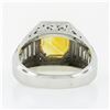 Image 8 : Vintage 18K White Gold 6.95 ctw GIA Orangy Yellow Sapphire & Diamond Cocktail Ri