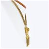 Image 2 : Vintage Victorian Revival 14K Gold Hand Engraved Diamond Tassel Pendant Necklace
