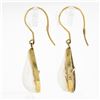Image 5 : 14k Yellow Gold Large Pear Bezel Set White Mabe Pearl Tear Drop Dangle Earrings