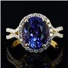 Image 1 : 5.82 ctw Tanzanite and 0.69 ctw Diamond 18K Yellow Gold Ring