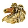 Image 3 : Frascarolo & Co. 18K Gold Detailed Enamel 3D Horse Head Pin Brooch w/ Diamonds