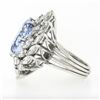 Image 6 : Platinum Handmade GIA Ceylon NO HEAT Oval Sapphire & Marquise Diamond Halo Ring