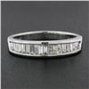 Image 2 : Solid 14K White Gold .60 ctw Baguette Cut Channel Set Diamond Stackable Band Rin