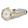 Image 6 : Rolex Ladies Two Tone Quickset White Roman Yellow Gold Diamond And Emerald Bezel
