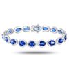 Image 1 : 14.84 ctw Blue Sapphire and 3.25 ctw Diamond 14K White Gold Bracelet