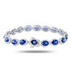 Image 2 : 14.84 ctw Blue Sapphire and 3.25 ctw Diamond 14K White Gold Bracelet
