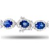Image 3 : 14.84 ctw Blue Sapphire and 3.25 ctw Diamond 14K White Gold Bracelet