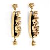 Image 3 : Vintage Victorian Revival 14k Gold Black Onyx w/ Diamond Ornate Dangle Earrings