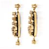Image 4 : Vintage Victorian Revival 14k Gold Black Onyx w/ Diamond Ornate Dangle Earrings