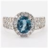 Image 1 : 1.80 ctw UNHEATED Blue Spinel and 0.81 ctw Diamond Platinum Ring (GIA CERTIFIED)