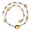 Image 4 : Antonini 18K TT Gold Round Bezel Citrine Diamond Ruby 16.5" Fancy Link Necklace