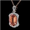 Image 2 : 23.99 ctw Morganite and 1.98 ctw Diamond 14K Rose Gold Pendant/Necklace
