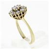 Image 9 : 18k Yellow Gold 0.93 ctw Fine Round Brilliant Diamond Petite Flower Cluster Ring