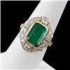Image 2 : 3.31 ctw Emerald and 0.84 ctw Diamond 18K Yellow and White Gold Ring (GIA CERTIF