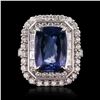 Image 1 : 6.58 ctw Tanzanite and 2.24 ctw Diamond 18K White Gold Ring (GIA CERTIFIED)