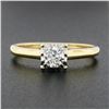 Image 2 : Vintage 14k Gold 0.38 ctw Old Cut Illusion Set Diamond Solitaire Engagement Ring