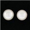 Image 4 : Vintage Simple Classic 14k Gold 4.5mm Round White Cultured Pearl Stud Earrings